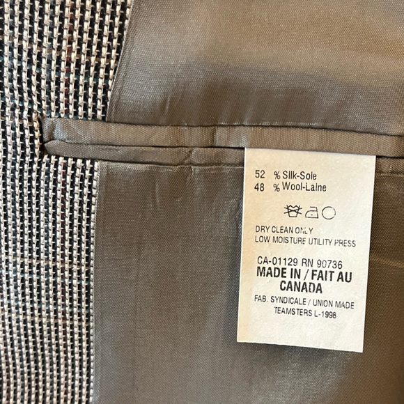 Chaps Ralph Lauren Grey & multicolor Plaid Jacket Mens 46R Silk & Wool. - Picture 6 of 7